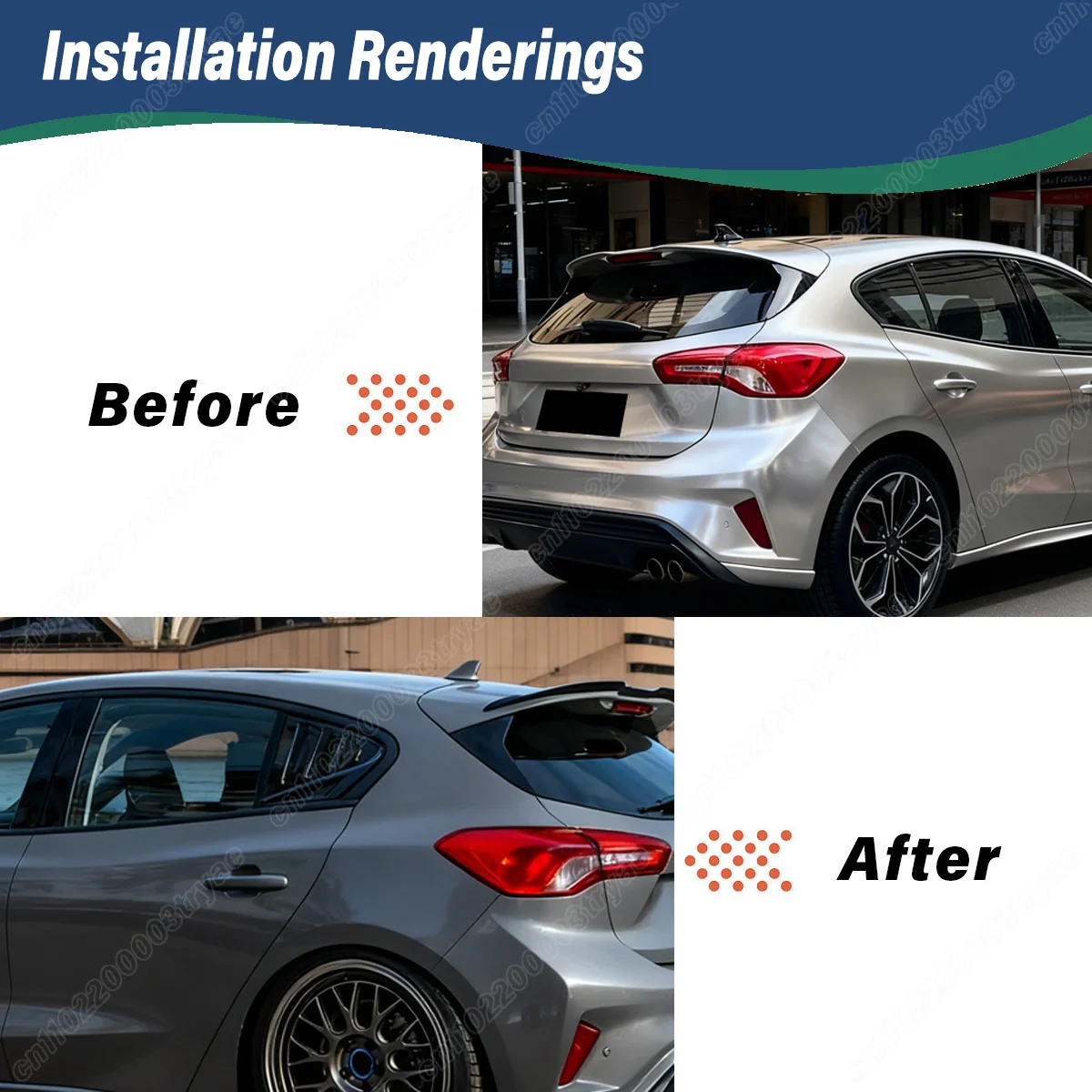 For Ford Focus MK4 ST Line 2019 2020 2021 2022 2023 Car Sport Style Rear Window Louver Hatchback Vehicle Exterior Body Kit
