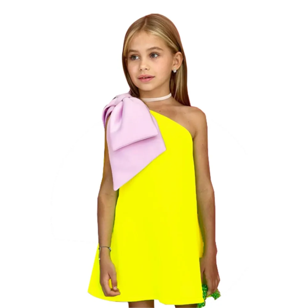 2024 New Girls party dress Bow Princess EidalFitr New In Dress Sleeveless Holiday Children Clothing  Party Costume Girls Clothes