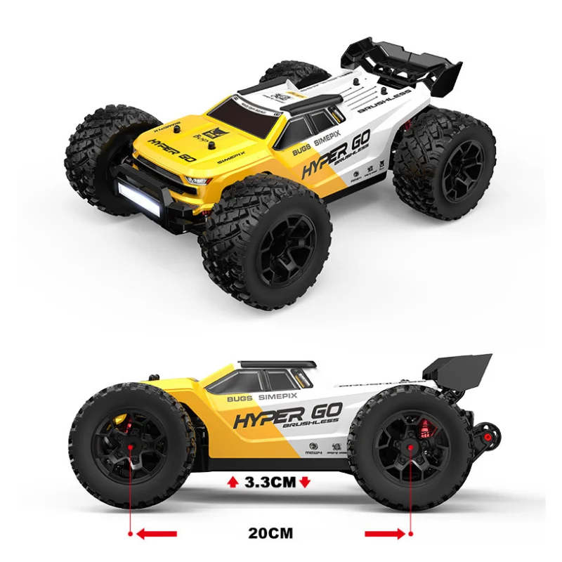 سيارة MJX HYPER GO 1:14 الجديدة بدون فرش تعمل بالتحكم عن بعد 14207، Bigfoot عالية السرعة، شاحنة سباق السيارات على الطرق الوعرة، هدية عيد للأطفال