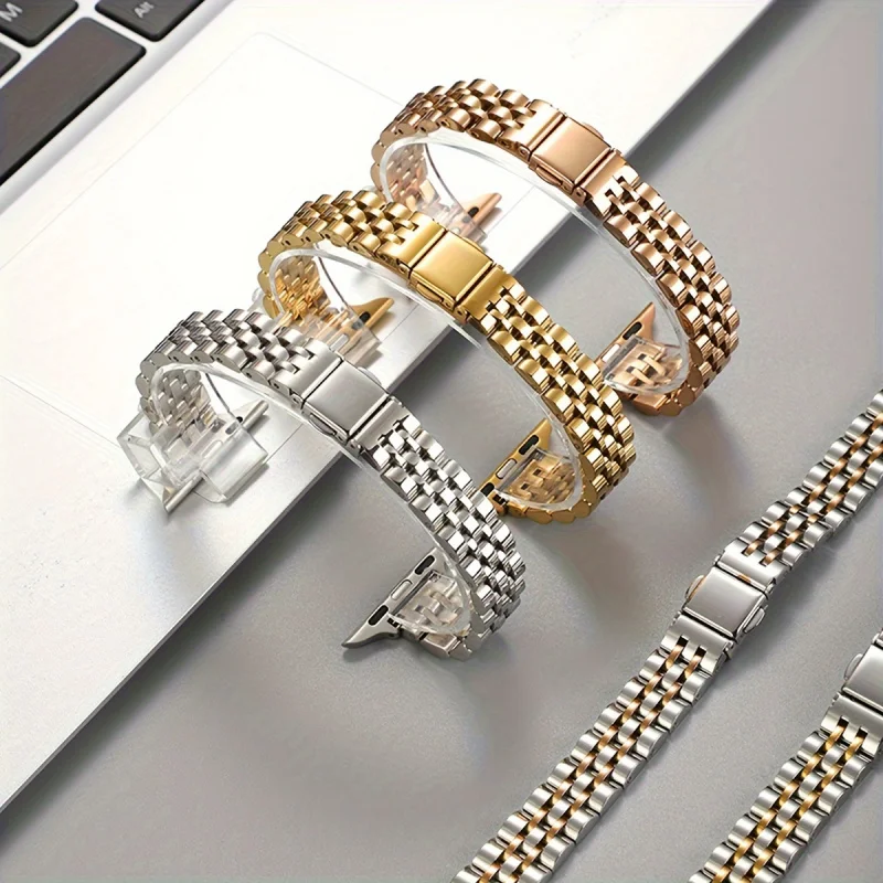 

Two-tone Stainless Steel Bracelet For Apple Watch 38/40/41/42/44/45/46/49mm Series 1-10 & SE Metal Wristband for IWatch Series