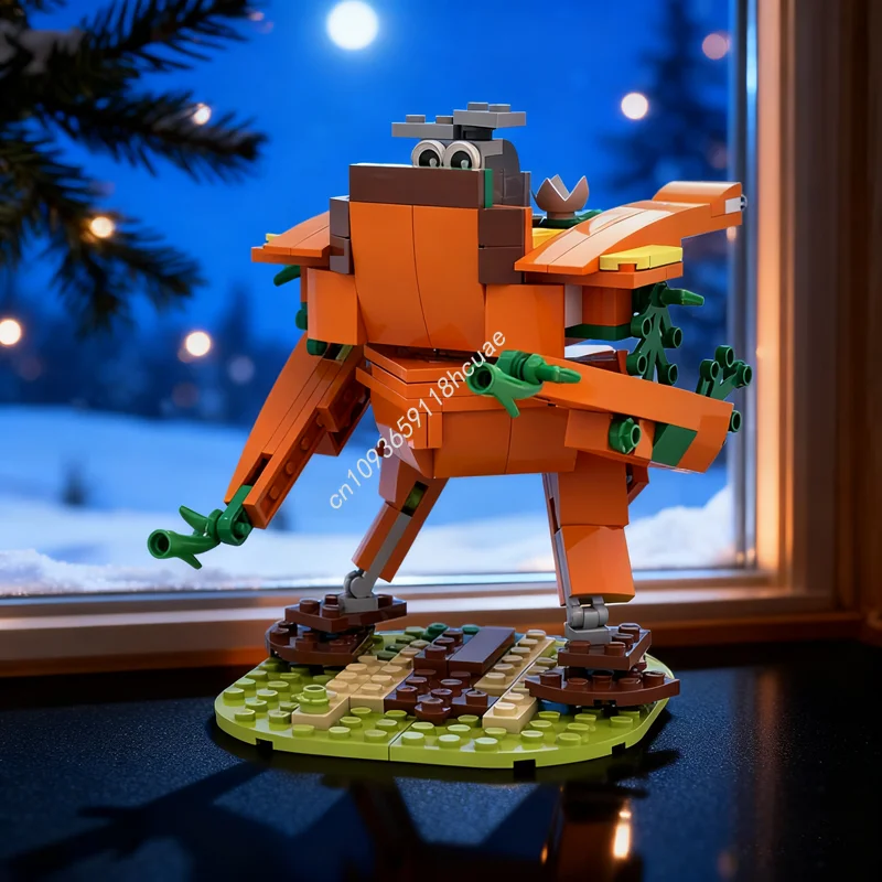 220 pz MOC Bunny s Carota Mech Modello stagionale Building block Architettura giocattolo Assemblare idea regalo di Natale Educazione Compleanno