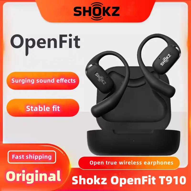 Shokz-auriculares OpenFit con Bluetooth, audífonos deportivos con Audio direccional, reducción de ruido, llamada IA, no intrauditivos, originales