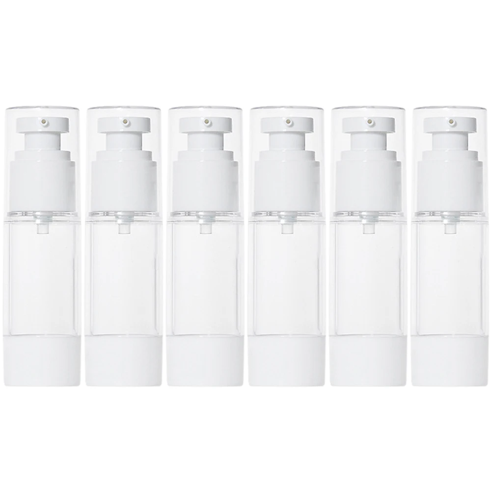 

6pcs Refillable Lotion Pump Cream Toiletries Skincare Shampoo Vacuum Bottles Lightweight Durable Size Dispenser