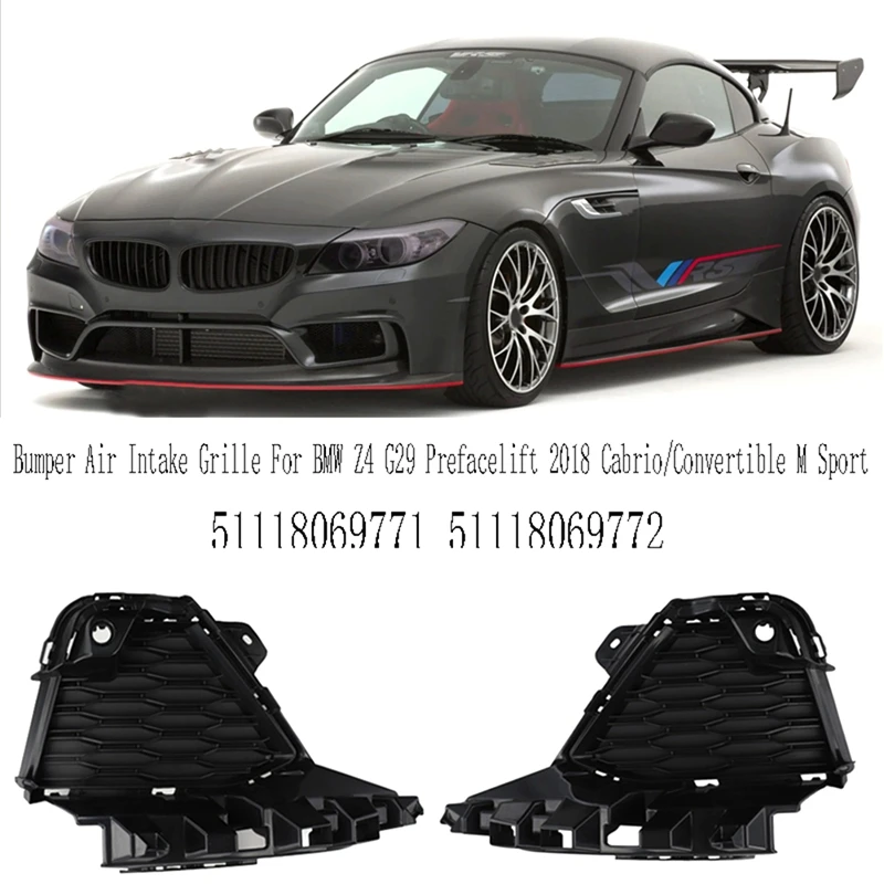 Front Bumper Lower Grill Bumper Air Intake Grille For BMW Z4 G29 Prefacelift 2018 Cabrio/Convertible M Sport 51118069771