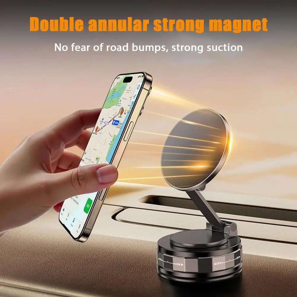 حامل هاتف مغناطيسي فاخر - 360 درجة °   حامل كوب شفط فائق المستقر قابل للتعديل لزجاج السيارة الأمامي والطاولة وصالة الألعاب الرياضية