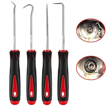 New 4pcs 160mm Auto Car Oil Seal Screwdrivers Set Hose Removal Hook Set O-Ring Seal Gasket Puller Remover Pick Hooks Tools