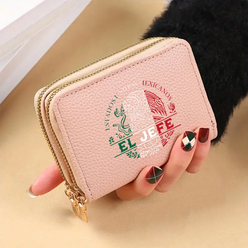 Ladies Customized Printed Double Zipper Wallet Extra Large Capacity Multi-Card Slot Stylish Coin Purse Ladies Wallet