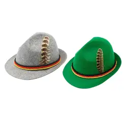 Holiday Oktoberfest Wool Bavarian German Fedora Hat Beer Costume Cosplay Hat for Men Women Wool Felt Derby Bowler Hats