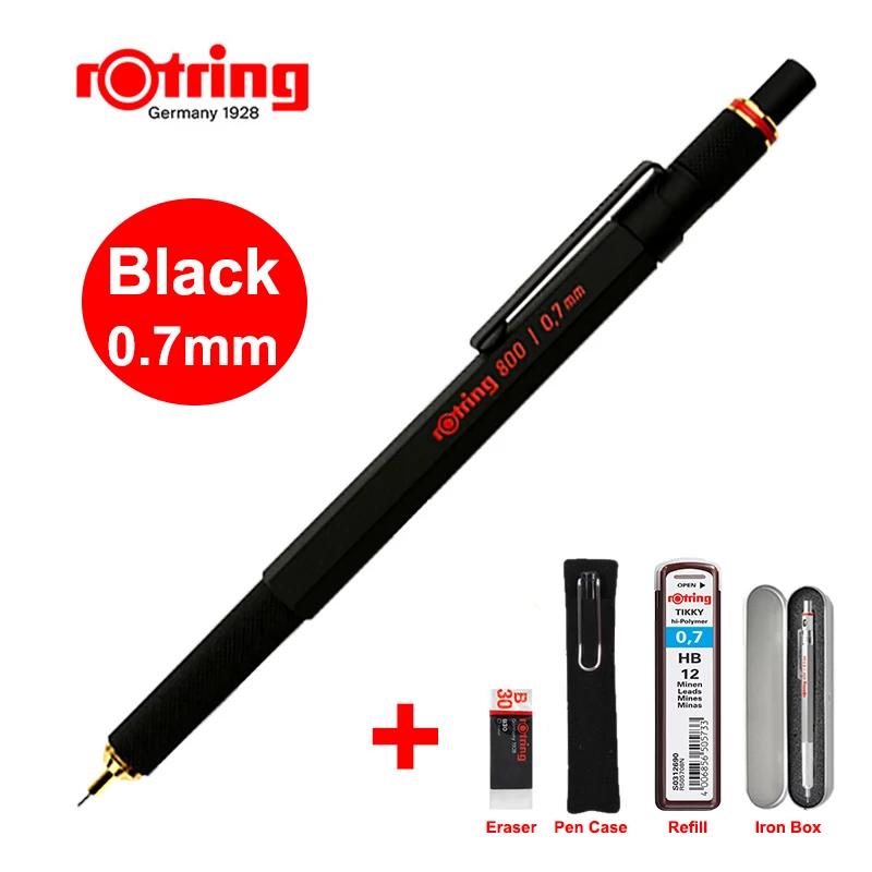 Germany ROtring 800 Mechanical Pencil Retractable Black Silver