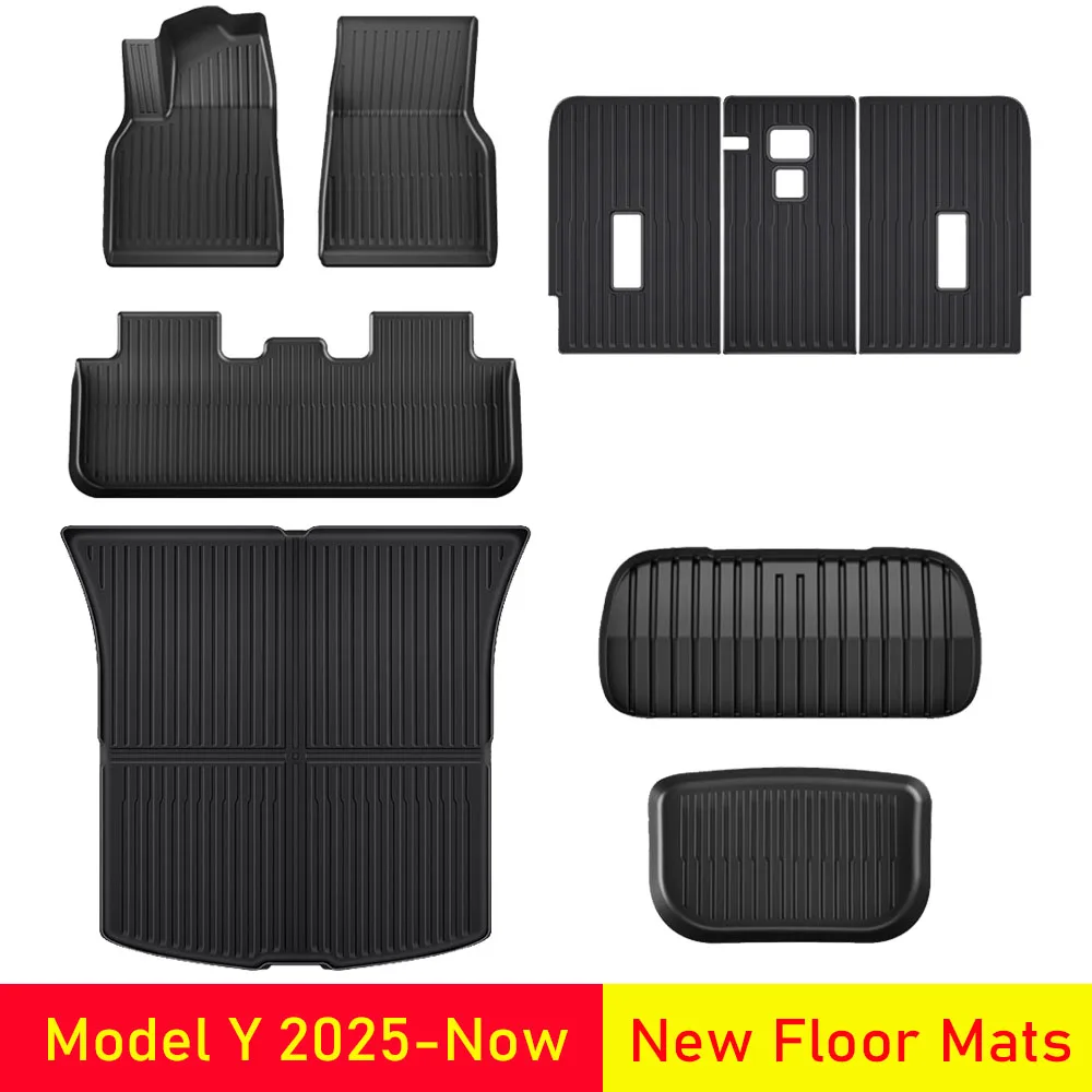 

USVOTOV Floor Mats for Tesla Model Y Juniper 2026 2025 All Weather Front Rear Trunk Mat Cargo Liner Backseat Pad Car Accessories
