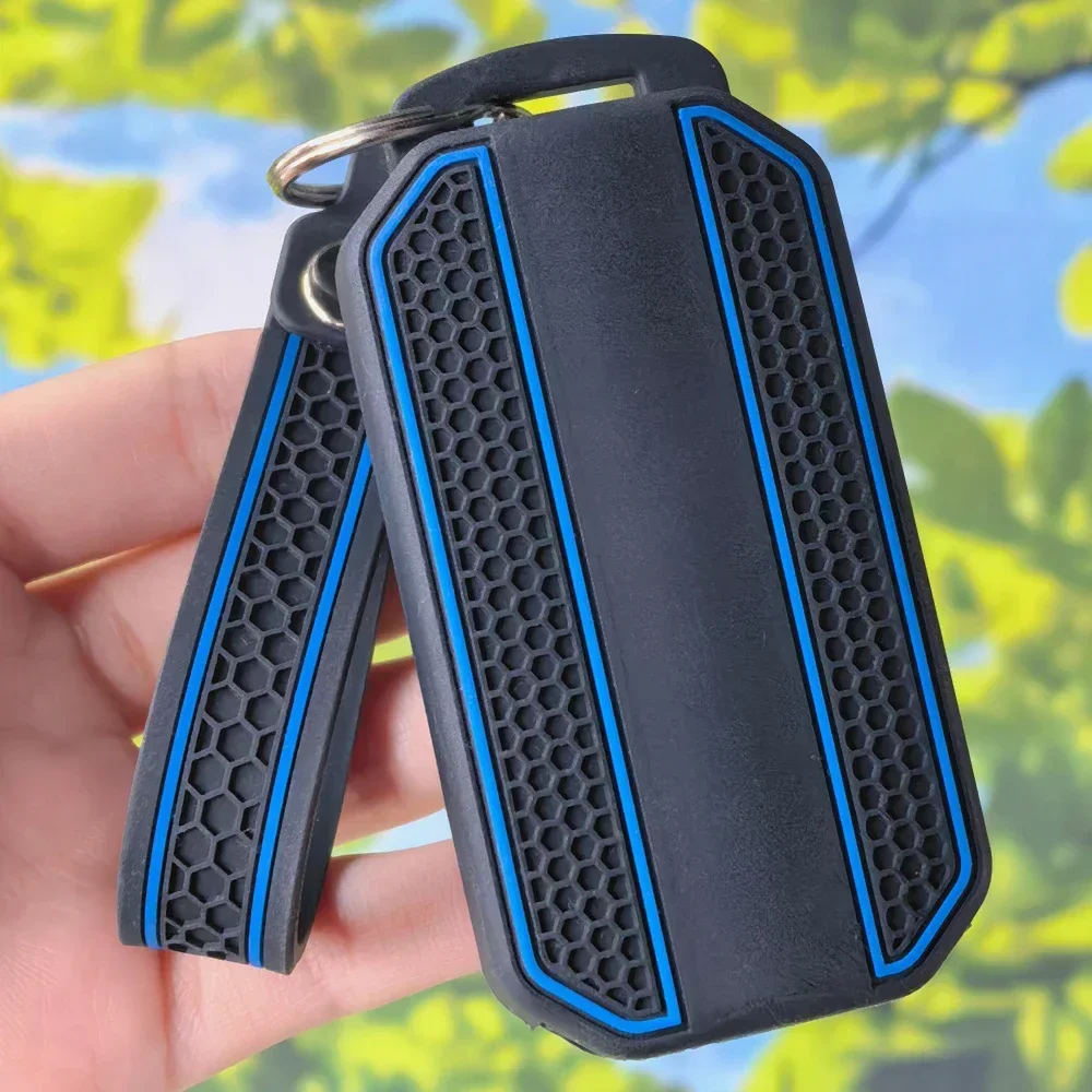 Stylish Honeycomb Silicone Key Case With Keychain For Chery Jaecoo J5 J7 2025 2026 4‑Button Remote Fob Caps Holder