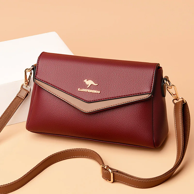 2024 Women\'s Bag New Crossbody Shoulder Purse Contrast Color Mom Small Square Bag Lady European and American Crossbody Bags