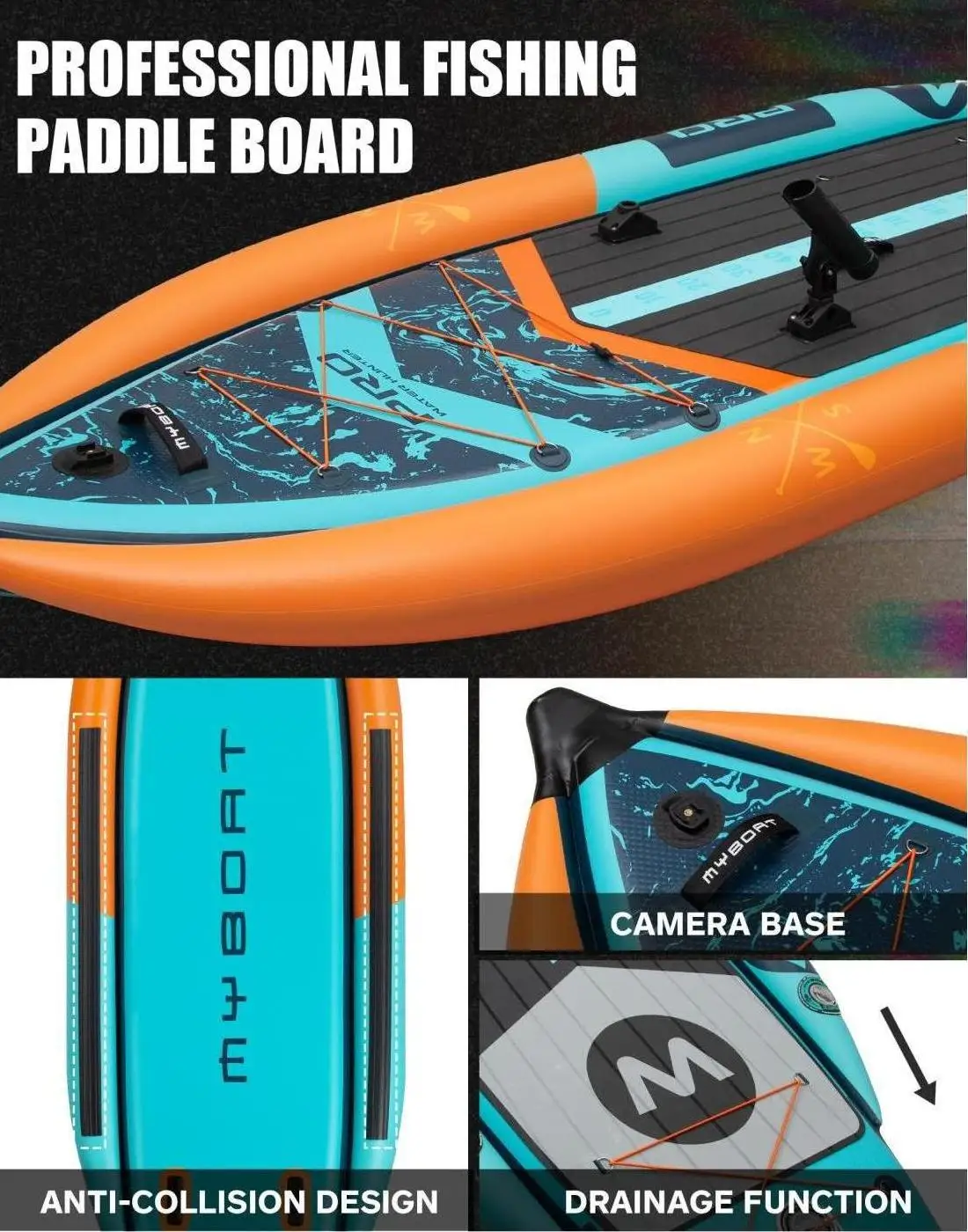 OEM DESIGN LOGO Fishing Sea Inflatable Kayak Pedal Board 2 Person Standup Paddle Fishing Sup Canoe Fishing Boat - view 6