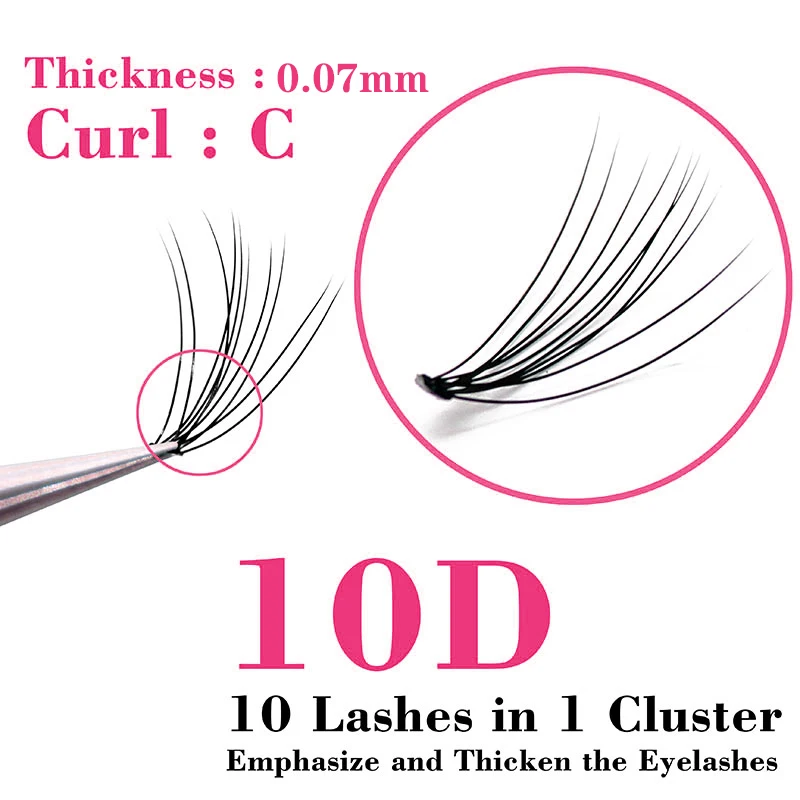 Heat bonded cluste lashes Russian Volume Eyelashes Extension Short Stem Pre made Fans C/D curl Mink Lash Eyelash Individual