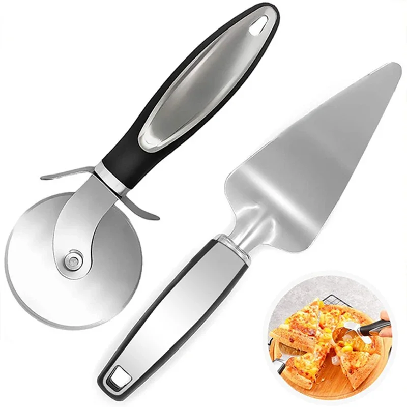 

Premium Stainless Steel Kitchen Pizza Cutter Wheel Server Tools Home Knife Waffle Cookies Cake Bread Dough Slicer Baking Gadgets