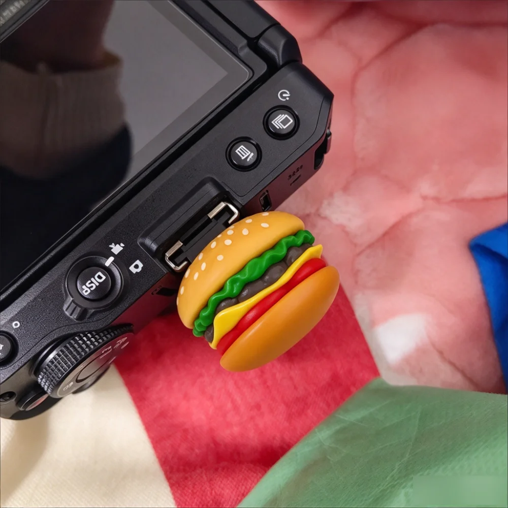 Camera Hot Shoe Cover 3d Burger Resin Dust Protector Universal Hot Shoe Cap For Mirrorless Dslr Cameras Cute Creative Decor Acce