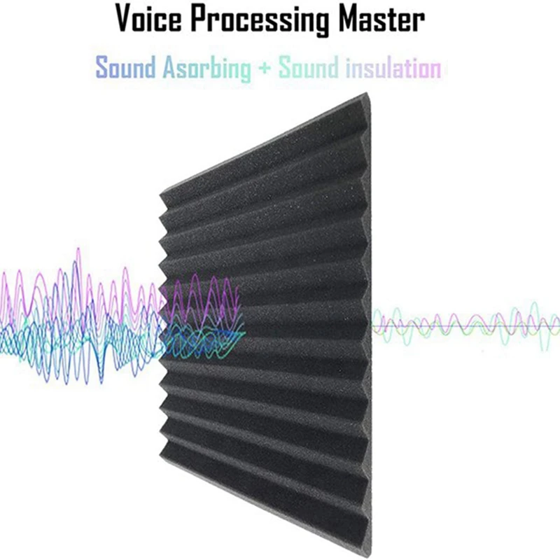 96 Pcs Acoustic Foam Board,Studio Wedge Tile,Acoustic Foam Soundproof Pyramid Studio Treatment Wall Panel 2.5X30x30cm