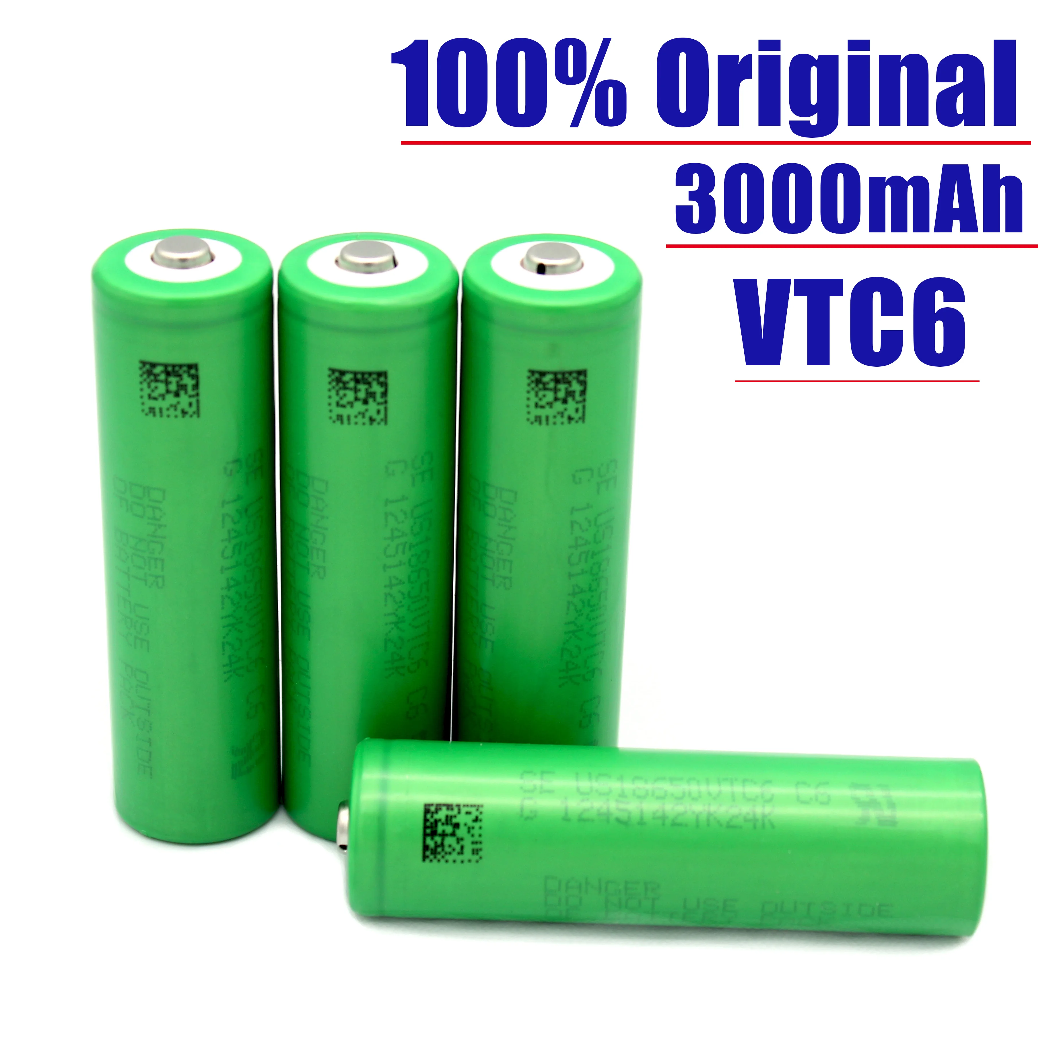 100%.Original.recargable.VTC6.18650.batería. de litio,3,7 V, 3000mAh,para.US18650.VTC6.30A, juguetes, linterna, herramientas.