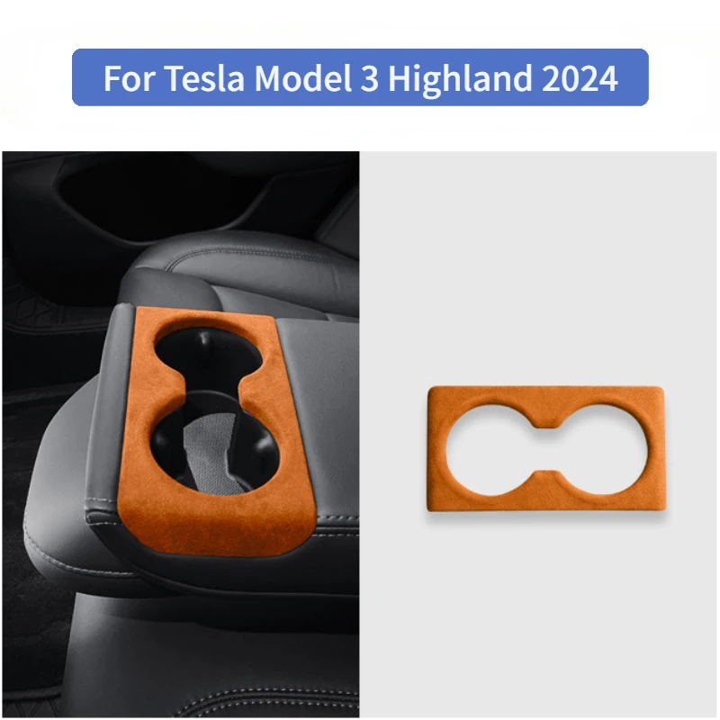 

Задняя крышка подлокотника для чашки с водой Tesla Model 3 Highland 2024 Алькантара замшевая задняя крышка держатель чашки патч новая модель 3 + аксессуары