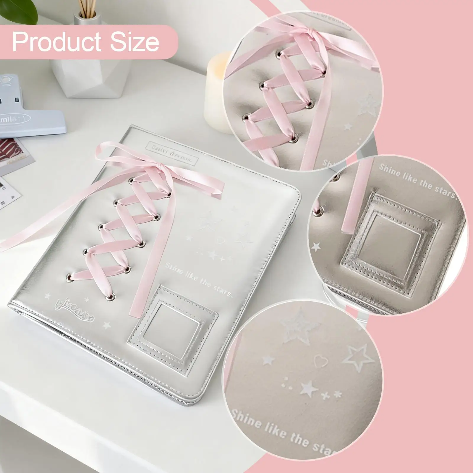 PU Leather Photo Album Memory Book A5 4 Pocket Pages for Travel Vacation Graduation Anniversary Gift Box