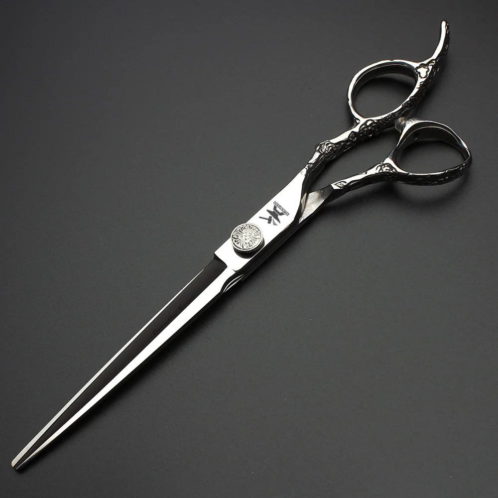 Tijeras para el cabello con mango estampado de rosas de 7 pulgadas, tijeras de corte para peluquería, fabricación de acero JP440 para tijeras de adelgazamiento