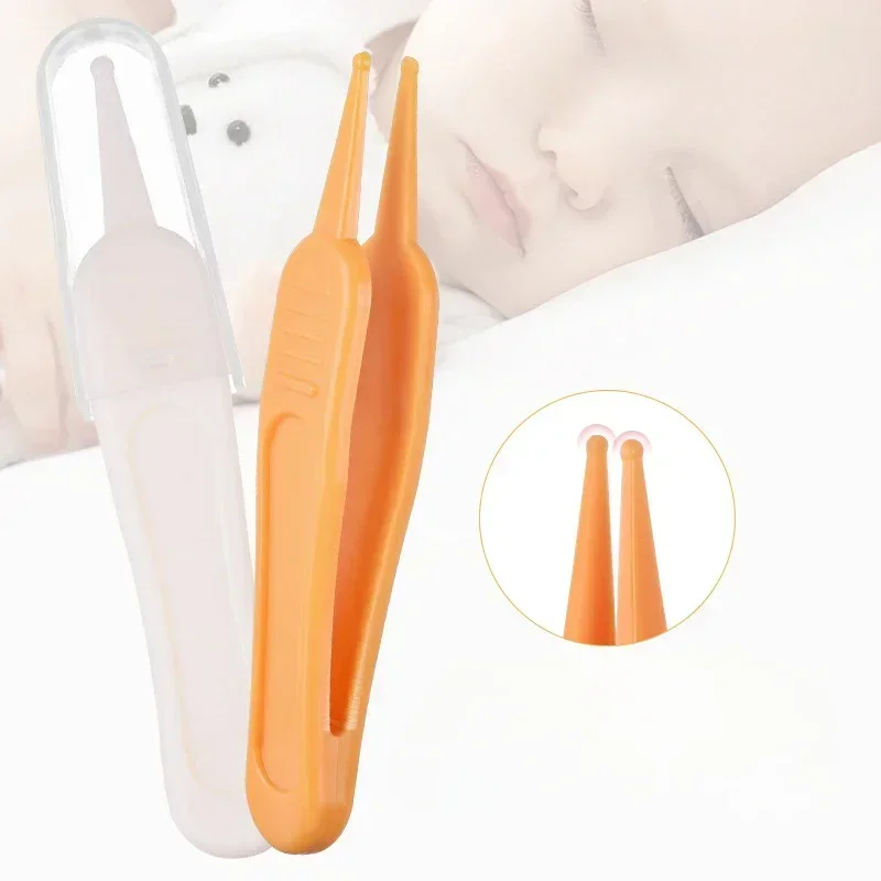 Baby Dig Booger Clip Ear Nose Navel Clean Tool Safety Tweezers Cleaning Forceps Toddler Nasal Cavity Infants Kids Care Supplies