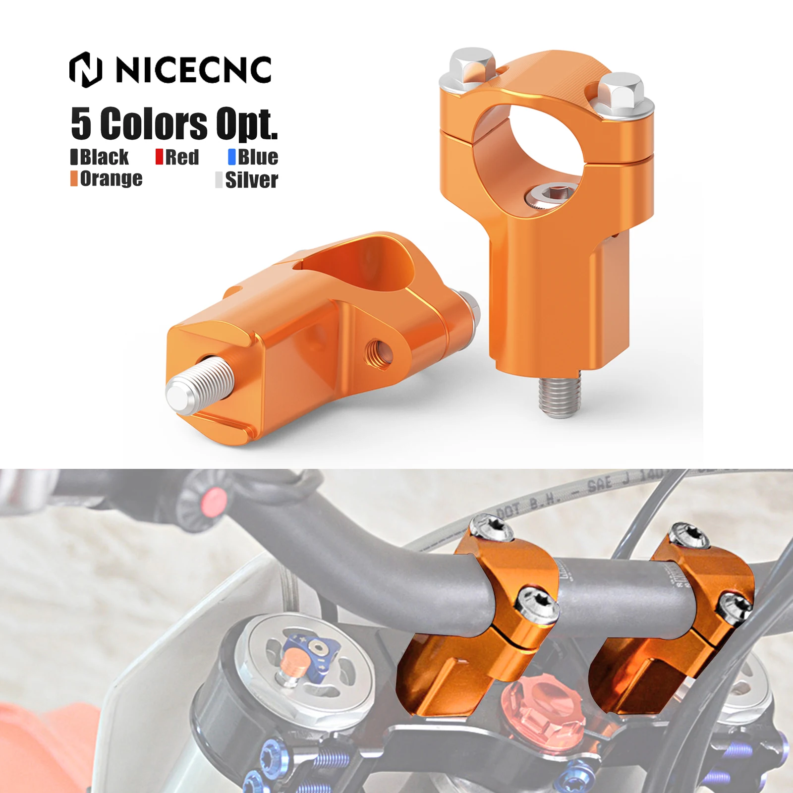 

For KTM EXC 300 EXC250 EXCF 350 EXC 450 XCW 300 2016-2023 SXF 250 SXF 450 XC XCF 2005-2015 52MM Handlebar Riser Handle Bar Clamp