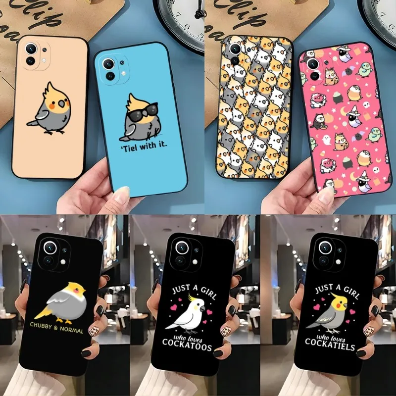 Chubby Cockatiel Parrot Bird Phone Case For Xiaomi POCOF3 M4Pro X3 GT M3 X4Pro NFC Note 10Pro Redmi Note 11 11T 10 Pro Plus