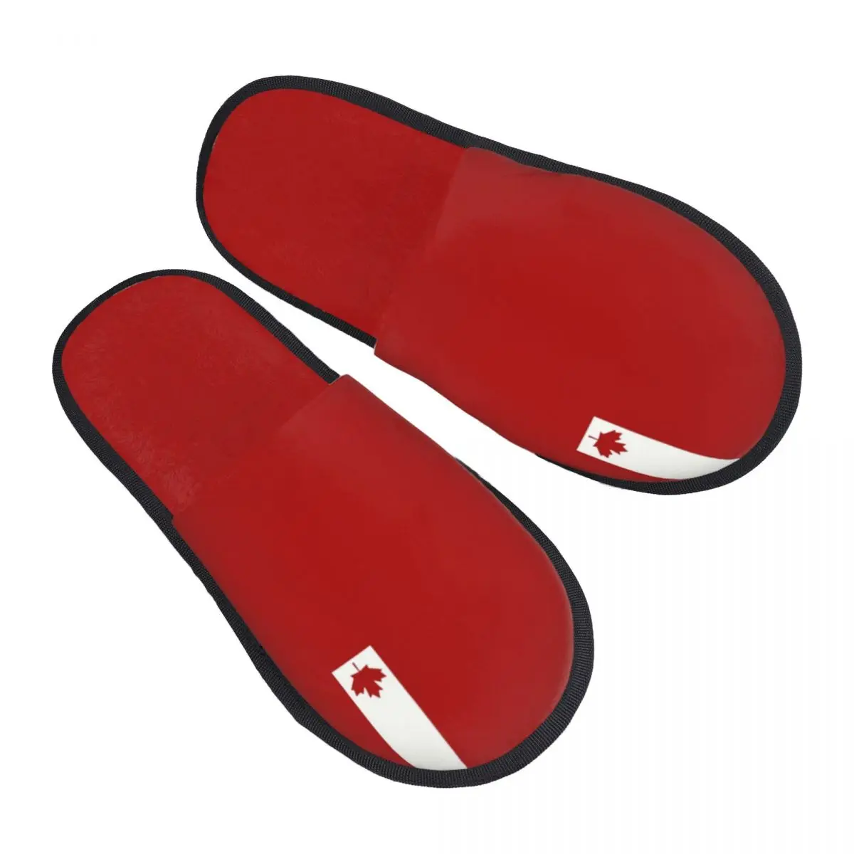 Custom Minimal Canada Flag Memory Foam Slippers Women Soft Warm Canadian Pride House Slippers