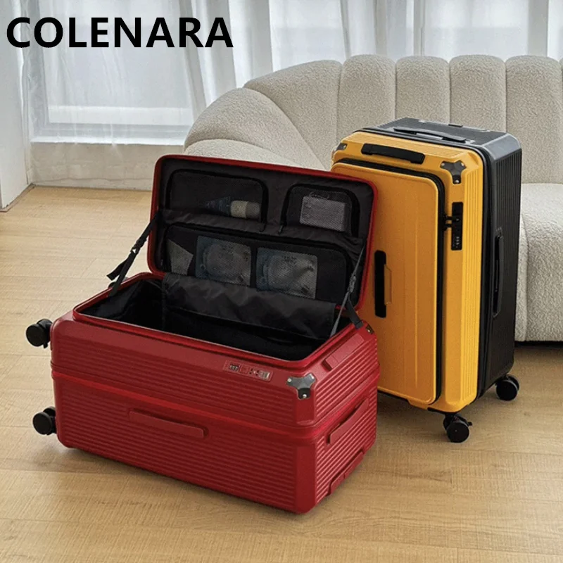 COLENARA 20"24"26"28 Zoll Großraum-Trolley-Koffer, ABS+PC Bordgepäck für Damen, Studenten-Reisekoffer