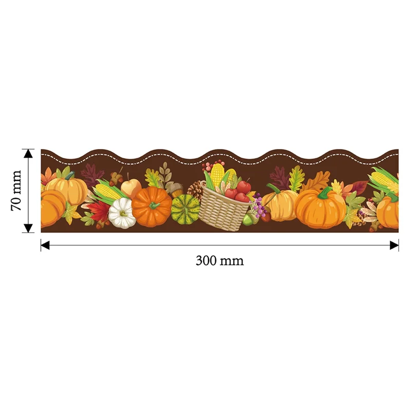 Reliable20m Thanksgiving Scalloped Sticker Bulletin Board Borders Cork Board Decor Classroom Locker Room Offices Breite 7CM Durab
