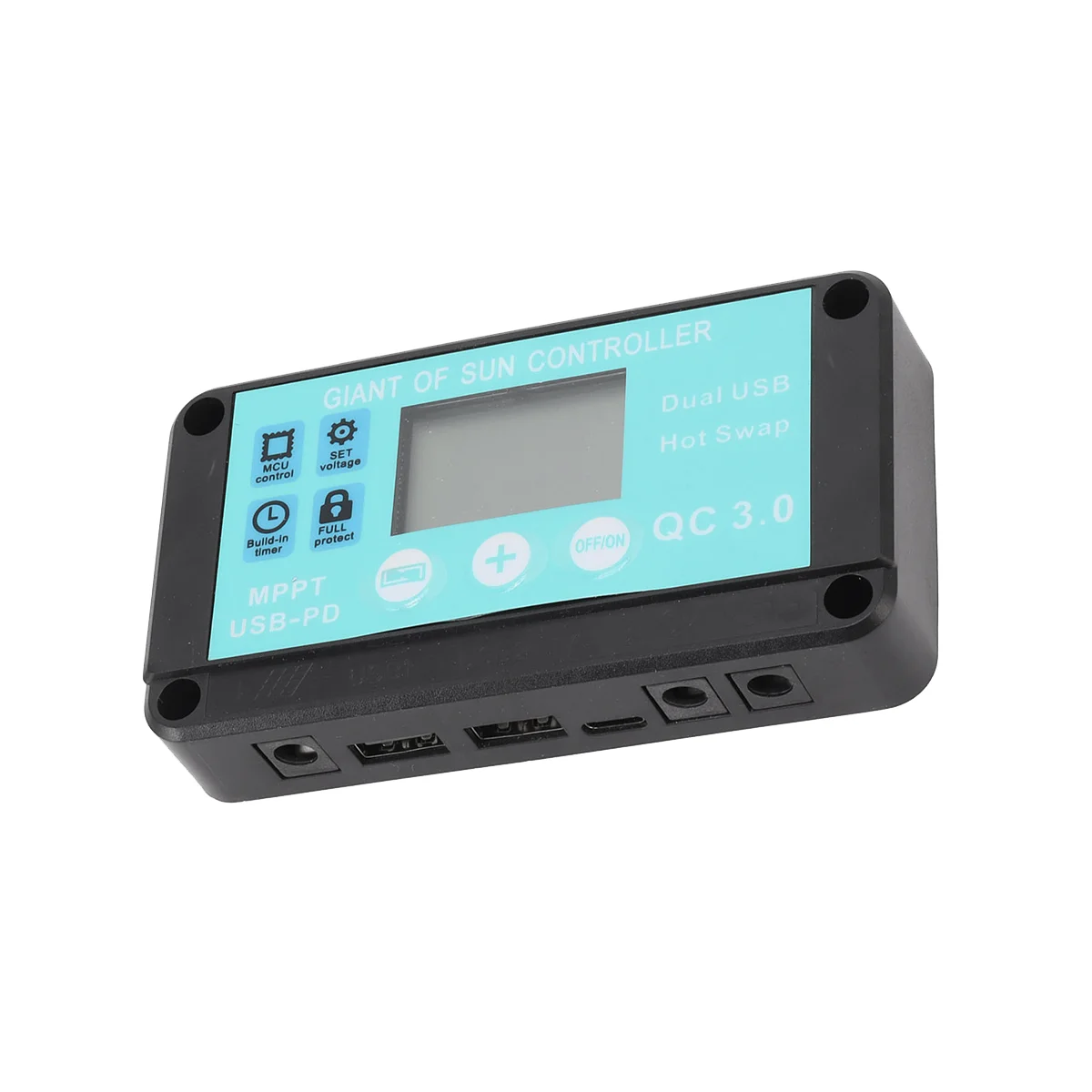 MPPT Solar Charge Controller Multiple Protection Solar Solar QC3.0 Controller with LCD Screen(10A)