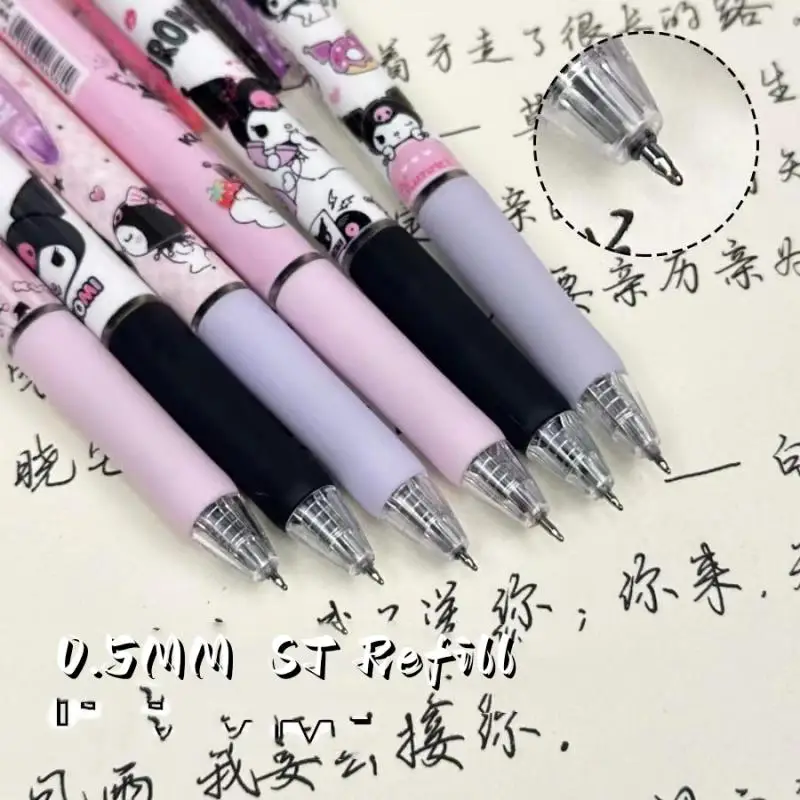 Sanrio Neutral Pen Anime Stationery Peripheral Learning Stationery 6-piece Set Box High Appearance Black Neutral Pen 0.5mm Gift