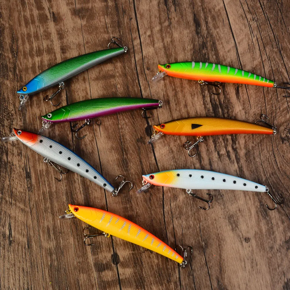 7 個のフローティングミノー プロ品質の釣りルアー ハードフローティングワブラー クランクベイト バス