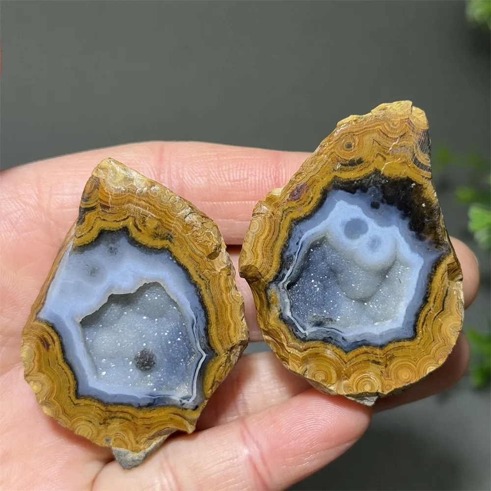 Natural Brazilian Agate Crystal Cave Egg-Shaped Crystal Mineral Specimen Reiki Healing Witchcraft Energy Home Decorative Gift