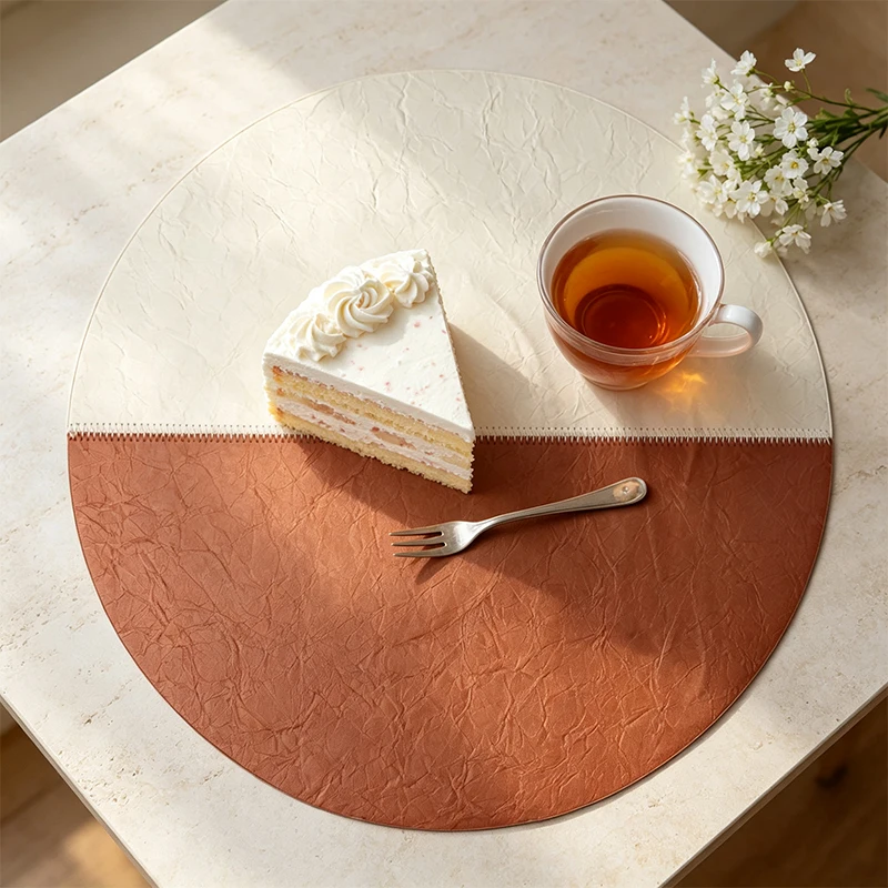 4/8/12pcs Minimalist Pu Leather Table Placemat with Water Repellent Non Slip Heat Insulated for Kitchen Restaurant Table Setting