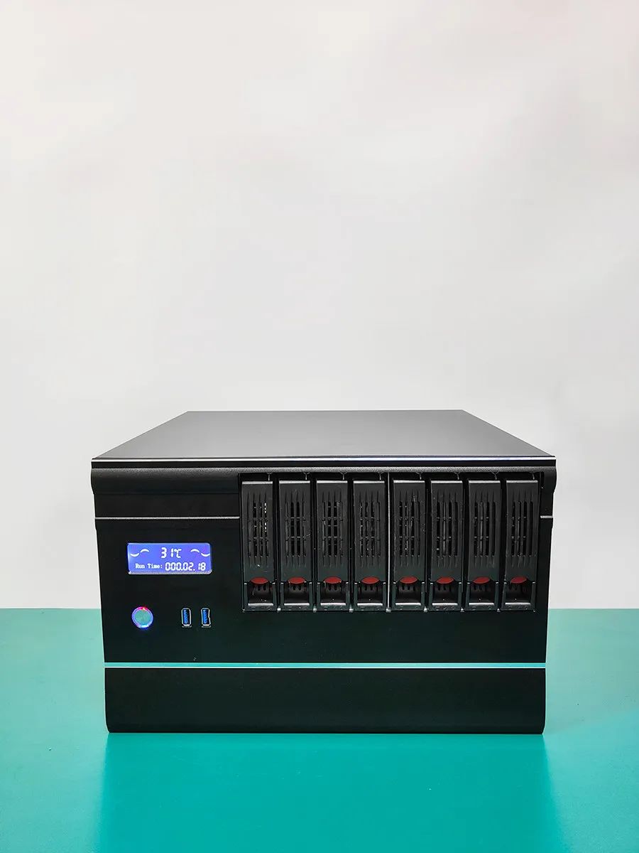 Wanyou En NAS Chassis 8-Bay mATX Motherboard with Temperature Control Hot-Swappable Network Movie Storage Full-Height Card Slot