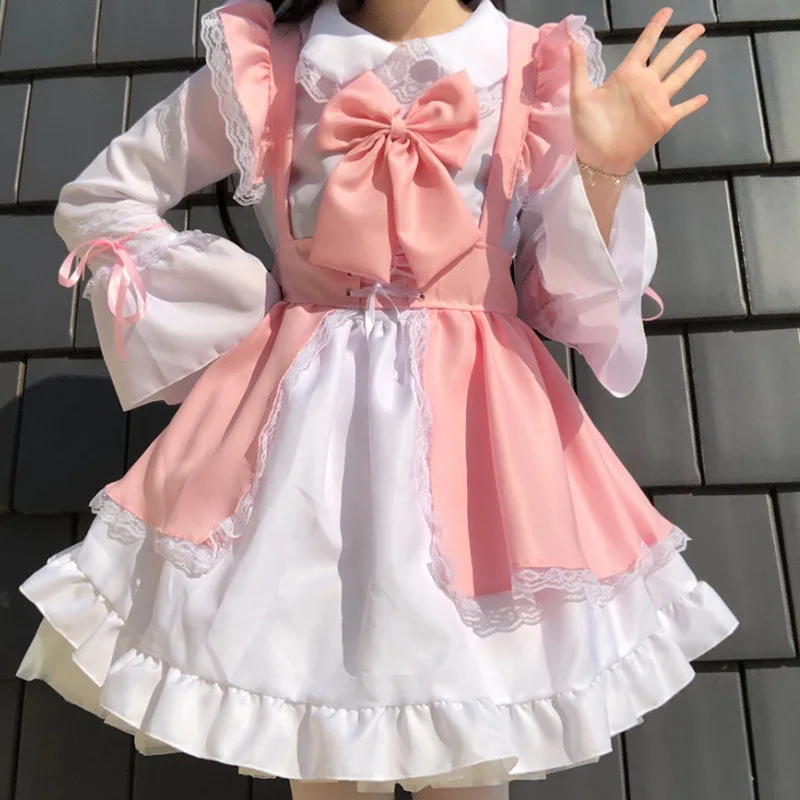 

Japanese Maid Dress Women Lolita Cosplay Anime Outfit Cute Apron Skirt Kawaii Uniform Tea Party Holiday Gown Sweet Disfraz Mujer