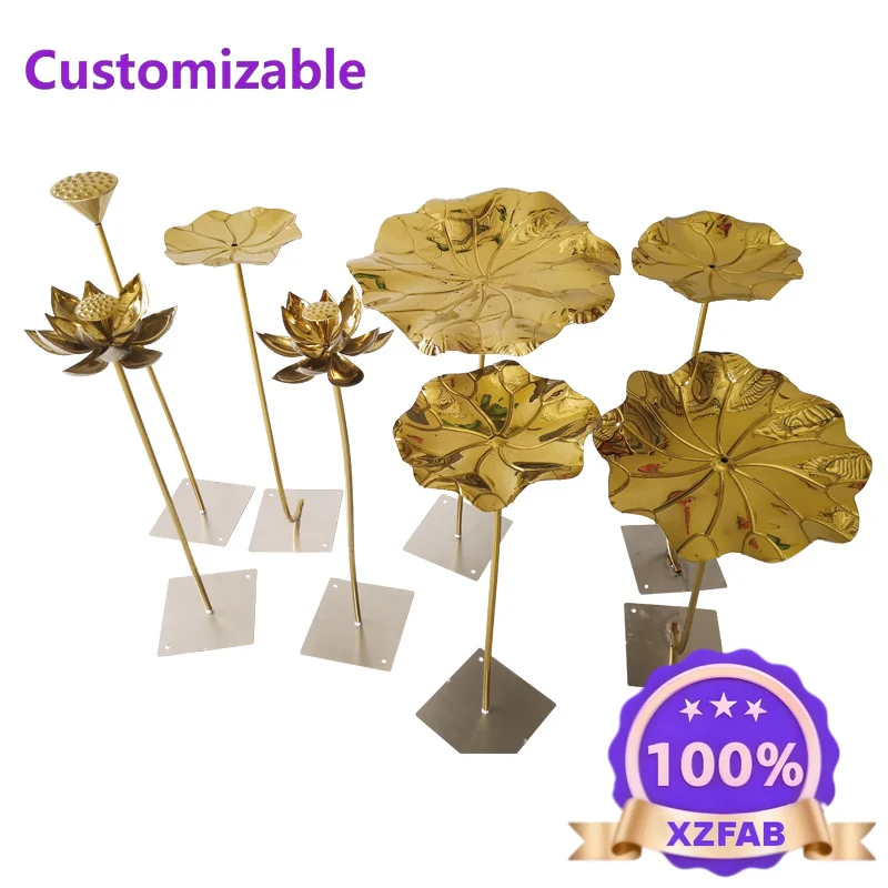 Factory Direct 2026 Top inossidabile foglia di loto pavimento ornamento cortile interno piscina acqua caratteristica