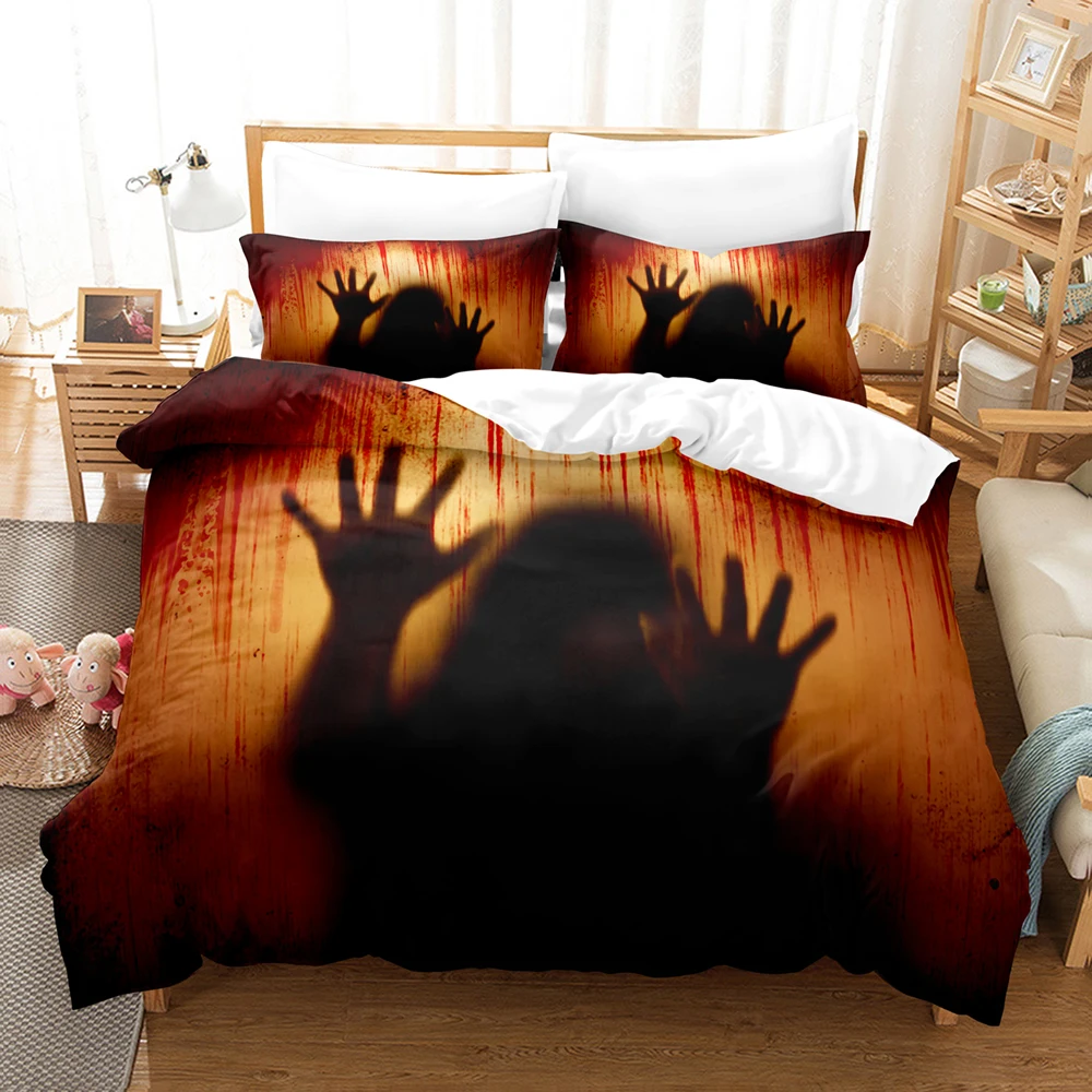 Happy Halloween Bedding Set 3D Digital Printing 2-3 Piece Set (No Core) Suitable for Bedroom Duvet Cover Set Halloween Decor
