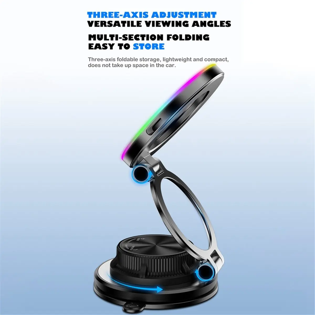 Digital Essentials Suction Magnetic Car Phone Holder, Magnetic Car Phone Holder Mount Foldable Adjustable Car Mount