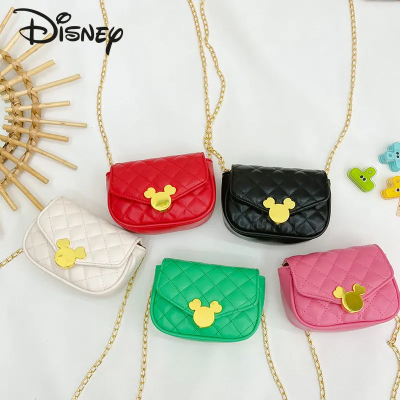 

Disney Mickey New Fashion Women's Bag High Quality PU Solid Color Crossbody Bag Advanced Sense Multifunctional Storage Phone Bag