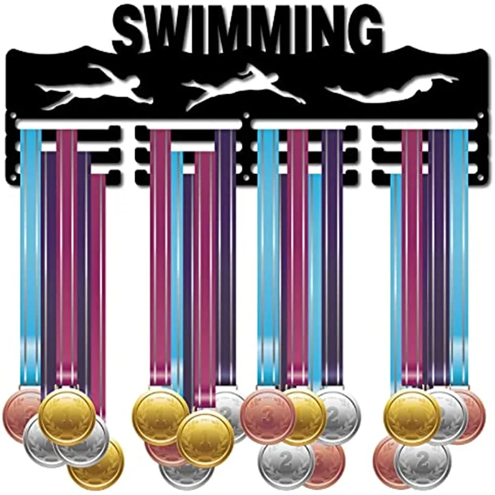 Swimming Medal Holder Sport Swimmer Medals Display Stand Wall Mount Hanger Decor Medal Holders for Swimmer Home Storage Medalist