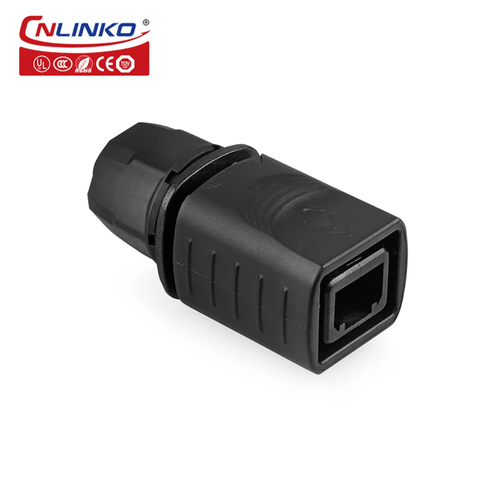 CNLINKO Waterproof PBT RJ45 Connector 8P8C Ethernet Cable Head Plug Gold-plated Panel Socket Network RJ45 Crimper Connector
