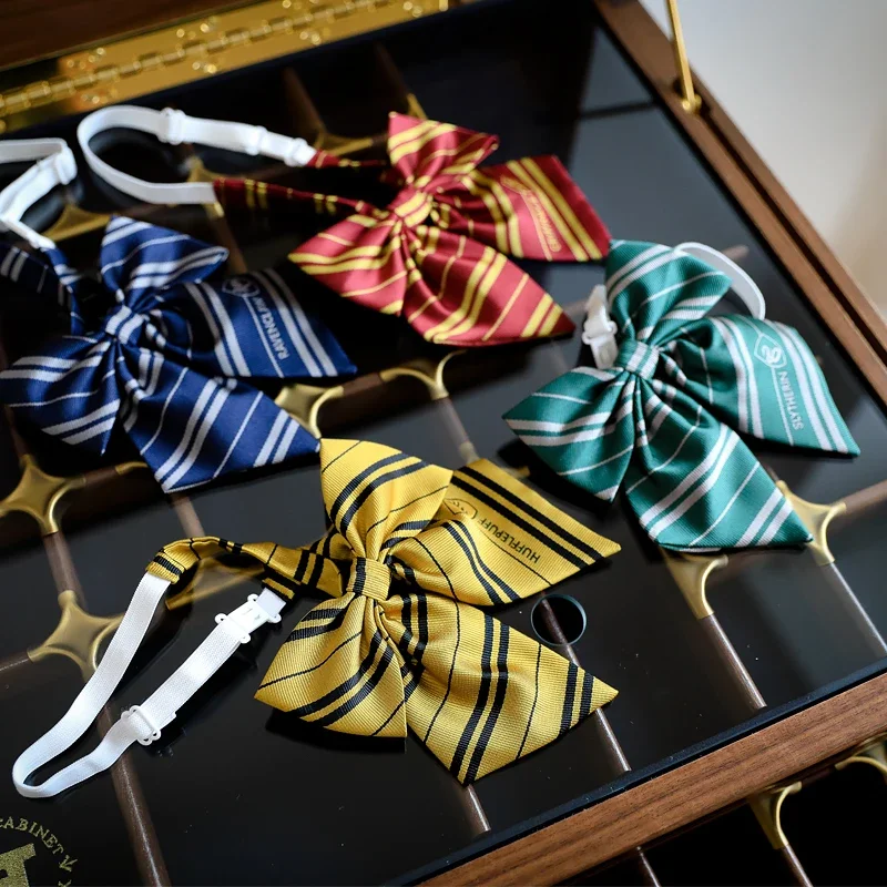 Hermione Tie Anime Gryffindor Slytherin Wizardry School Badge Striped Tie Halloween Cosplay Potter Clothing Accessories Prop