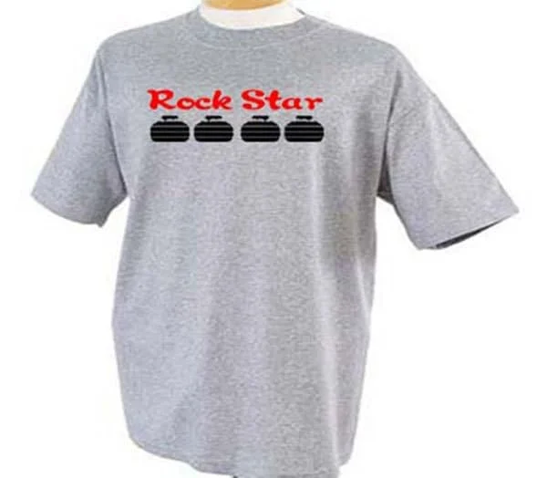 T Shirt Curling Rock Star Curler Curl Ice Sport