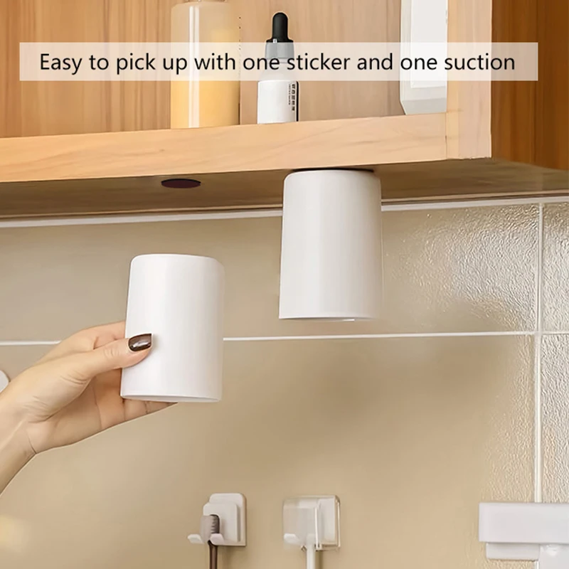 Creative Magnetic Suction Mouthwash Cup Wall-mounted Toothbrush Rack Upside-down Brushing Cup Holder Home Bathroom Accessories