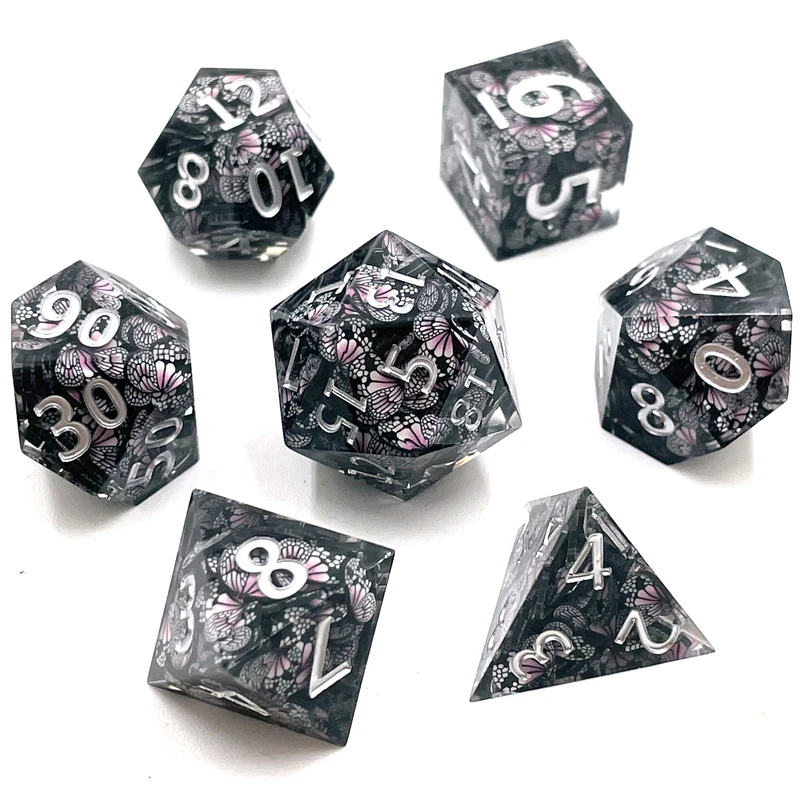 Lot de 7 dés polyédriques bicolores DND pour jeux de rôle D4 D6 D8 D10 D12