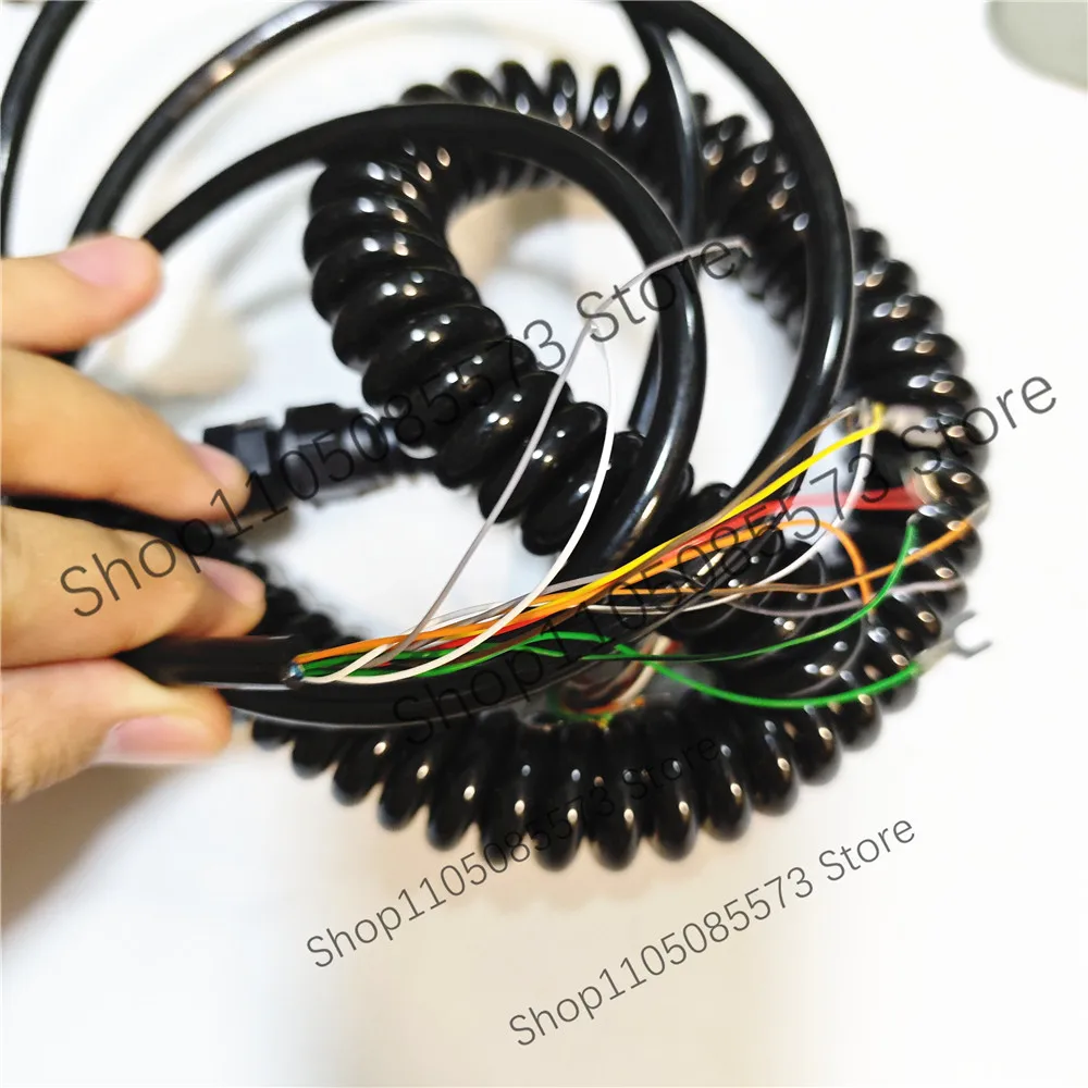 Coiled Spring Spiral Shield Cable CNC Handwheel Manual Pulse Generator MPG Industrial Cable 7 12 15 16 17 19 21 Cores