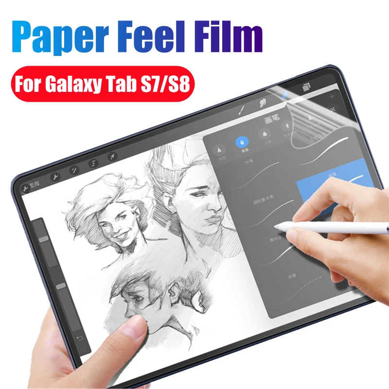 Papier Gevoel Film Voor Samsung Galaxy Tab S7 + S8 Plus Papier Als Film Soft Screen Protector Voor S8Ultra S7Plus 12.4 "14.6'' 2022